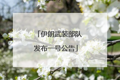 伊朗武装部队发布一号公告