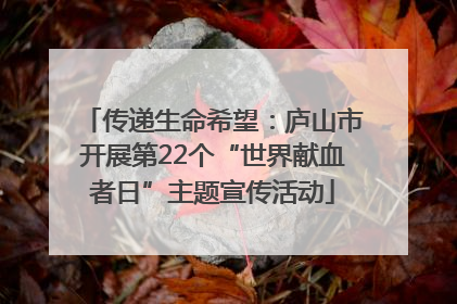 传递生命希望：庐山市开展第22个“世界献血者日”主题宣传活动