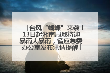 台风“蝴蝶”来袭！13日起湘南局地将迎暴雨大暴雨，省应急委办公室发布汛情提醒