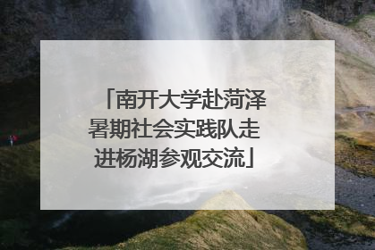 南开大学赴菏泽暑期社会实践队走进杨湖参观交流