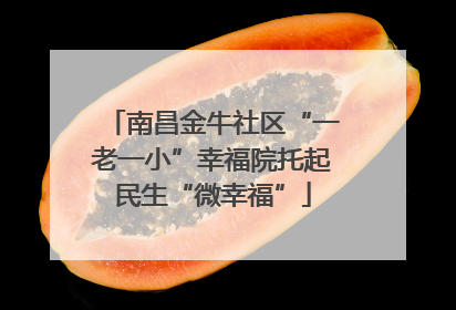 南昌金牛社区“一老一小”幸福院托起民生“微幸福”