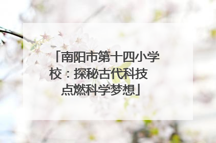 南阳市第十四小学校：探秘古代科技 点燃科学梦想
