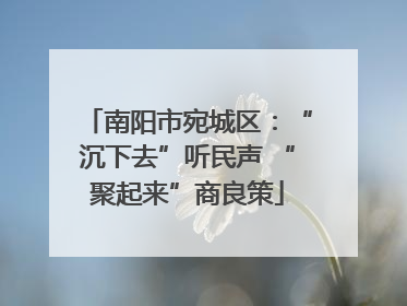 南阳市宛城区：“沉下去”听民声 “聚起来”商良策
