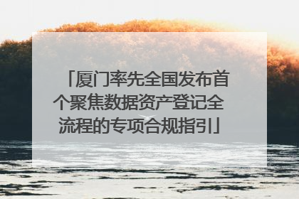 厦门率先全国发布首个聚焦数据资产登记全流程的专项合规指引