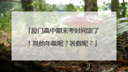 厦门高中期末考时间定了！其他年级呢？暑假呢？