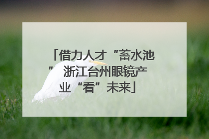 借力人才“蓄水池” 浙江台州眼镜产业“看”未来