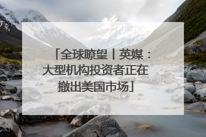全球瞭望丨英媒：大型机构投资者正在撤出美国市场