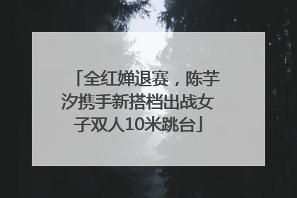 全红婵退赛，陈芋汐携手新搭档出战女子双人10米跳台