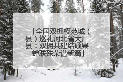 全国双拥模范城（县）巡礼河北省大厂县：双拥共建结硕果 蝉联殊荣谱新篇