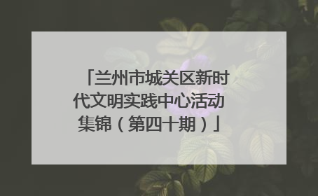 兰州市城关区新时代文明实践中心活动集锦（第四十期）