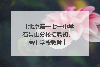 北京第一七一中学石景山分校招聘初、高中学段教师