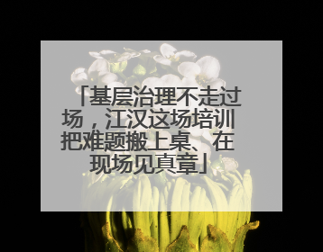 基层治理不走过场，江汉这场培训把难题搬上桌、在现场见真章