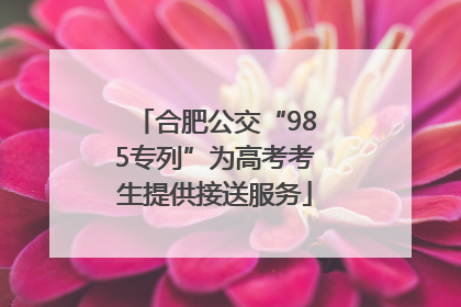 合肥公交“985专列”为高考考生提供接送服务