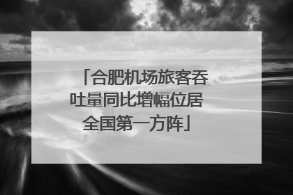 合肥机场旅客吞吐量同比增幅位居全国第一方阵