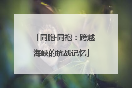 同胞·同袍：跨越海峡的抗战记忆