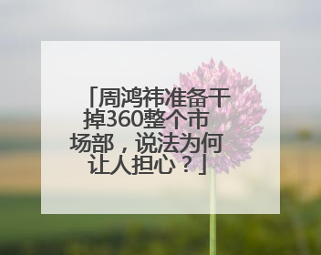 周鸿祎准备干掉360整个市场部，说法为何让人担心？