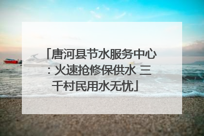 唐河县节水服务中心：火速抢修保供水 三千村民用水无忧