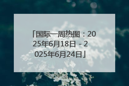 国际一周热图：2025年6月18日－2025年6月24日