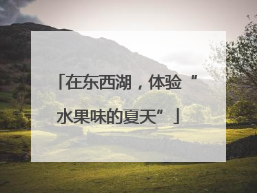 在东西湖，体验“水果味的夏天”