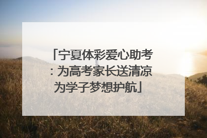 宁夏体彩爱心助考：为高考家长送清凉 为学子梦想护航