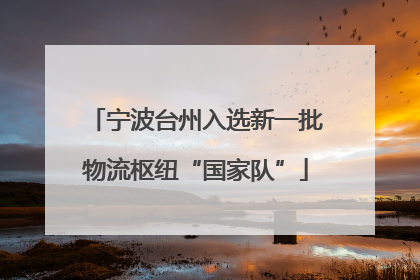 宁波台州入选新一批物流枢纽“国家队”