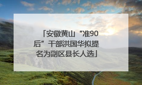 安徽黄山“准90后”干部洪国华拟提名为副区县长人选