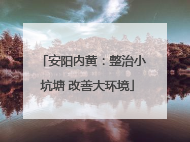 安阳内黄：整治小坑塘 改善大环境