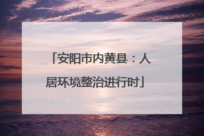 安阳市内黄县：人居环境整治进行时