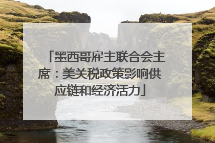 墨西哥雇主联合会主席：美关税政策影响供应链和经济活力