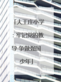 大王庄小学：牢记党的教导 争做强国少年