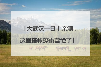 大武汉一日丨亲测，这里搭帐篷露营绝了