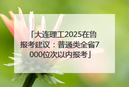 大连理工2025在鲁报考建议：普通类全省7000位次以内报考