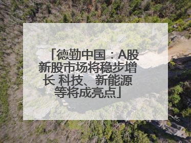 德勤中国：A股新股市场将稳步增长 科技、新能源等将成亮点