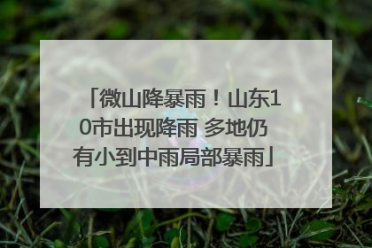 微山降暴雨！山东10市出现降雨 多地仍有小到中雨局部暴雨