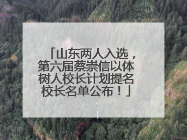 山东两人入选，第六届蔡崇信以体树人校长计划提名校长名单公布！