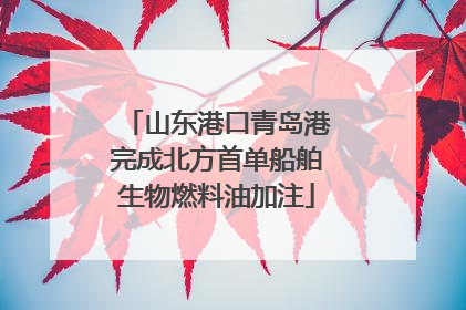 山东港口青岛港完成北方首单船舶生物燃料油加注