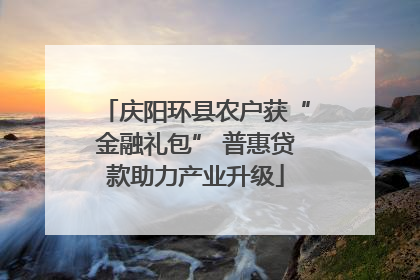 庆阳环县农户获“金融礼包” 普惠贷款助力产业升级