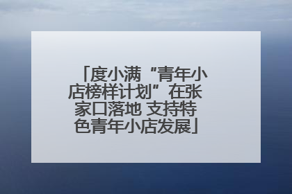 度小满“青年小店榜样计划”在张家口落地 支持特色青年小店发展