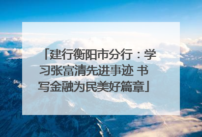 建行衡阳市分行：学习张富清先进事迹 书写金融为民美好篇章