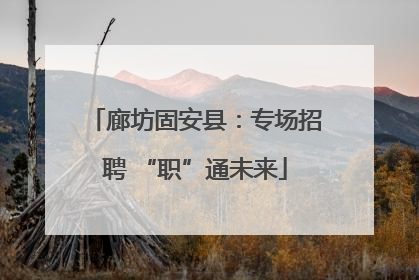 廊坊固安县：专场招聘 “职”通未来