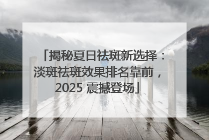 揭秘夏日祛斑新选择：淡斑祛斑效果排名靠前，2025 震撼登场