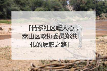 情系社区暖人心，泰山区政协委员郑洪伟的履职之路