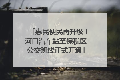 惠民便民再升级！河口汽车站至保税区公交班线正式开通