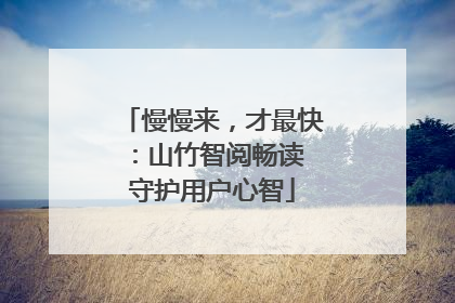 慢慢来，才最快：山竹智阅畅读 守护用户心智