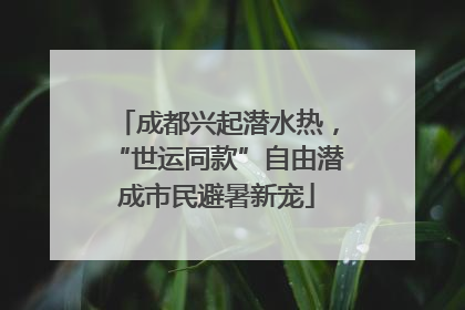 成都兴起潜水热，“世运同款”自由潜成市民避暑新宠