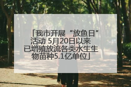 我市开展“放鱼日”活动 5月20日以来已增殖放流各类水生生物苗种5.1亿单位