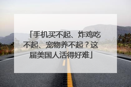 手机买不起、炸鸡吃不起、宠物养不起？这届美国人活得好难