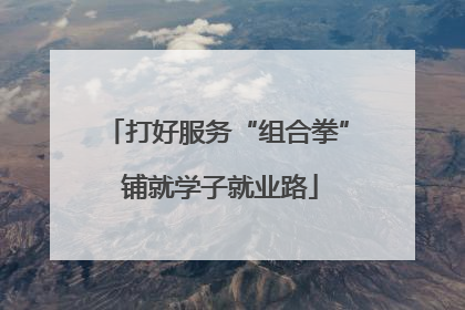 打好服务“组合拳” 铺就学子就业路