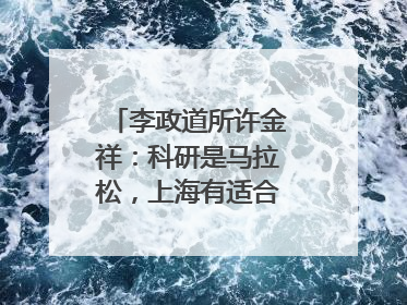 李政道所许金祥：科研是马拉松，上海有适合的跑道｜扎根上海，从0到1