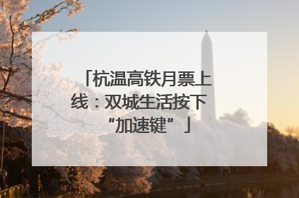 杭温高铁月票上线：双城生活按下“加速键”
